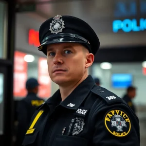 Police officer emphasizing child safety and community vigilance