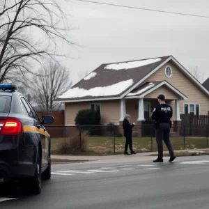 Police presence at a domestic violence incident scene in Shreveport