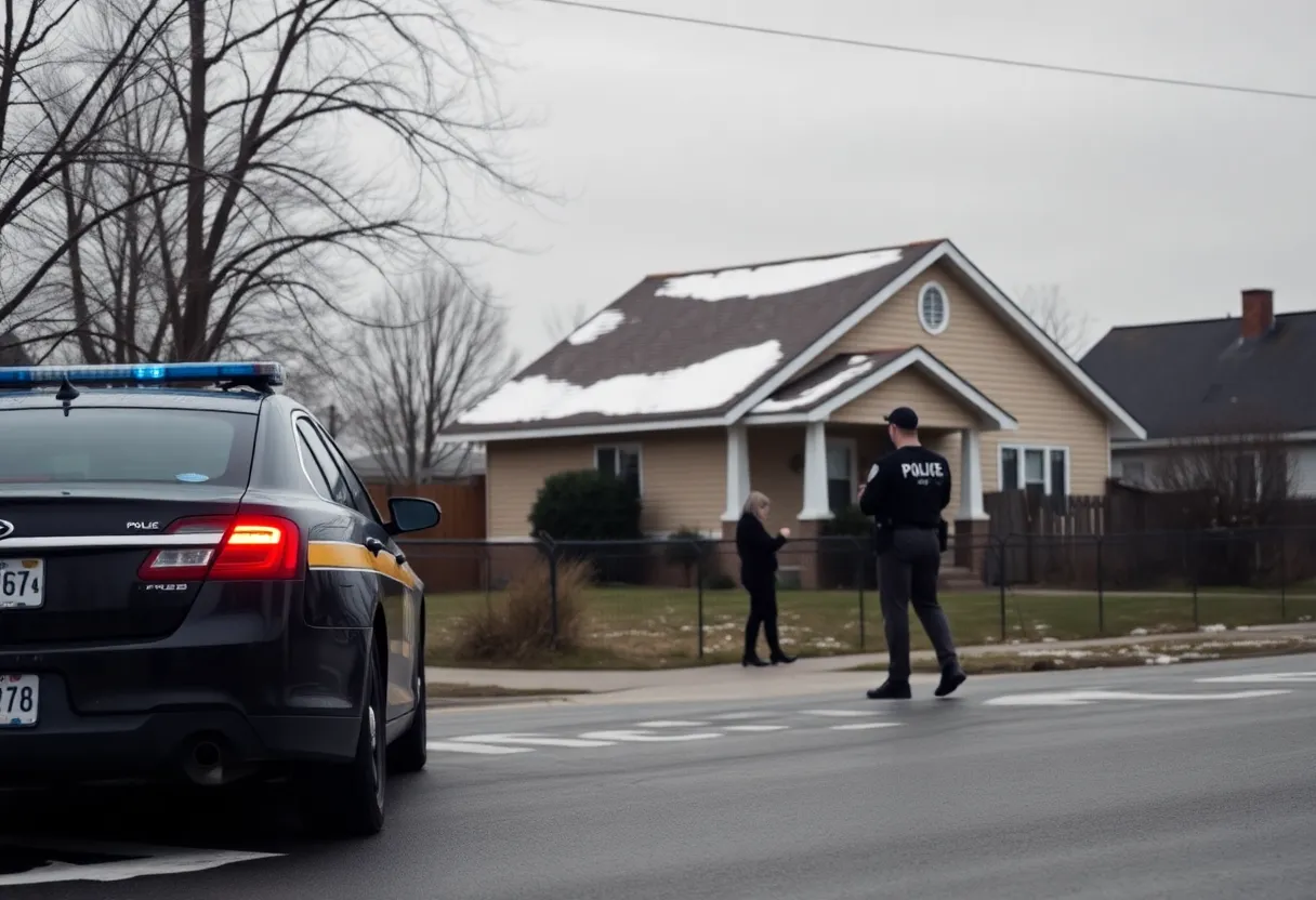 Police presence at a domestic violence incident scene in Shreveport