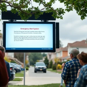 Emergency alert notification screen showing boil advisory