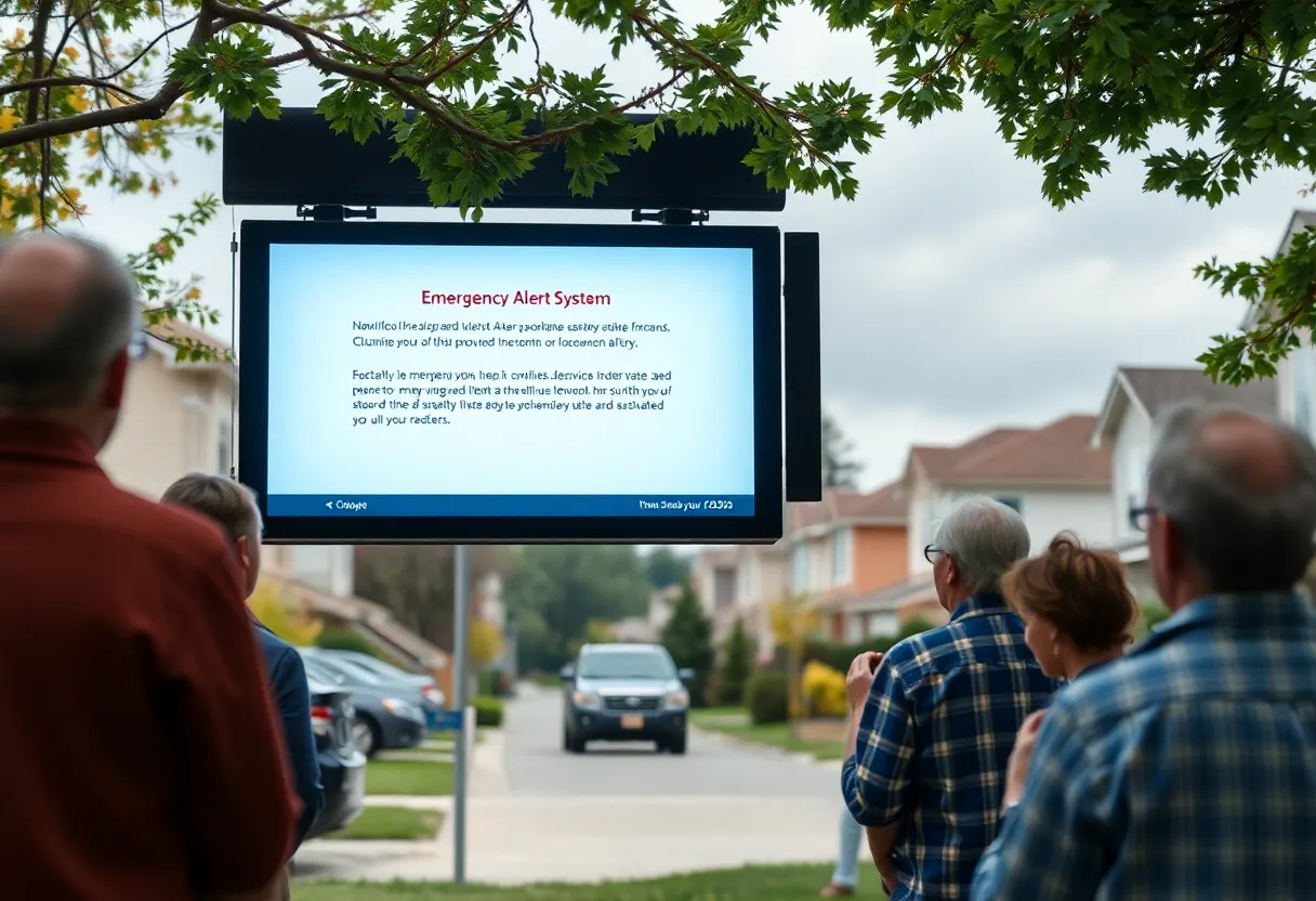 Emergency alert notification screen showing boil advisory