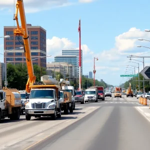 Construction work on Ford Street in Shreveport, LA