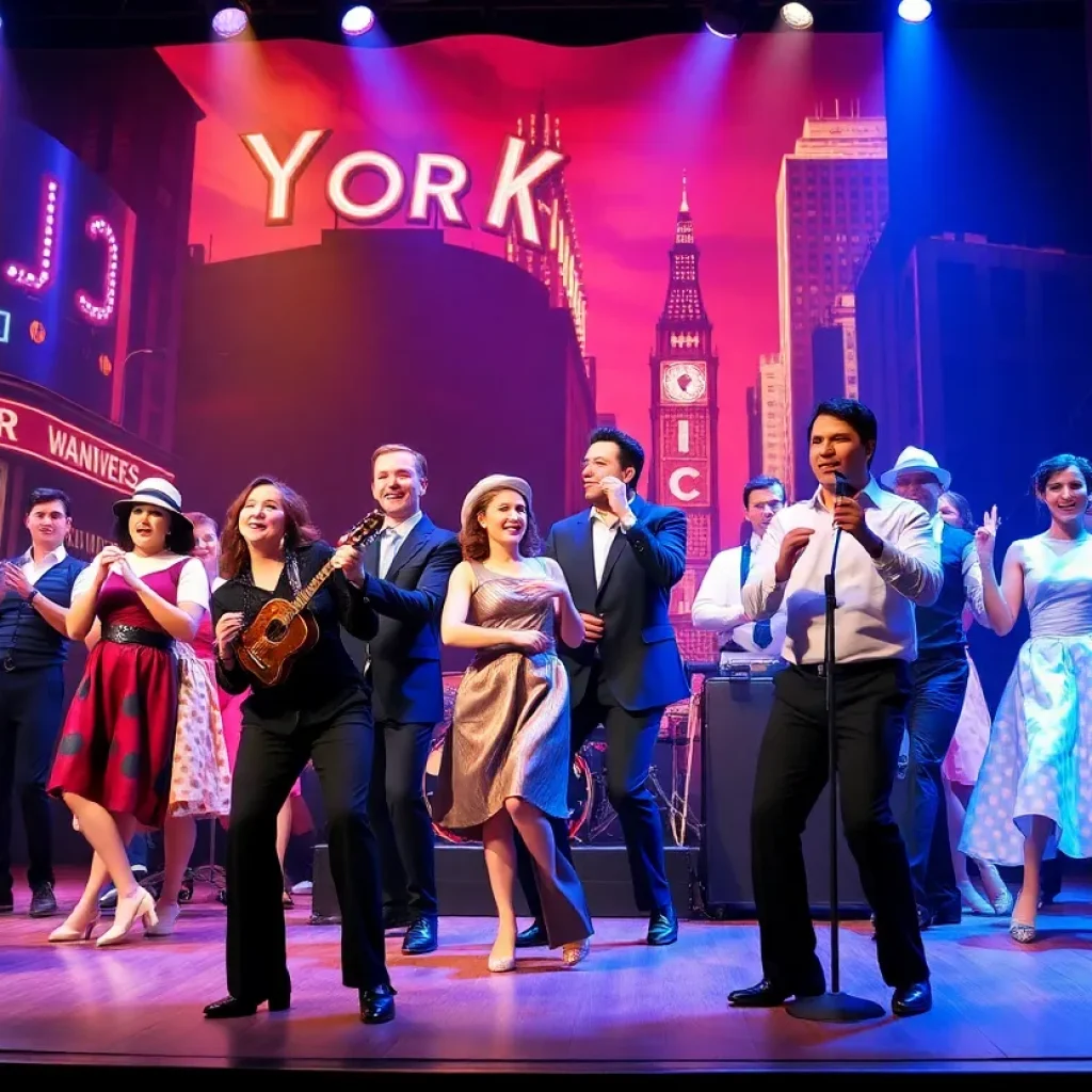 Scene from Guys and Dolls musical at Shreveport Little Theatre
