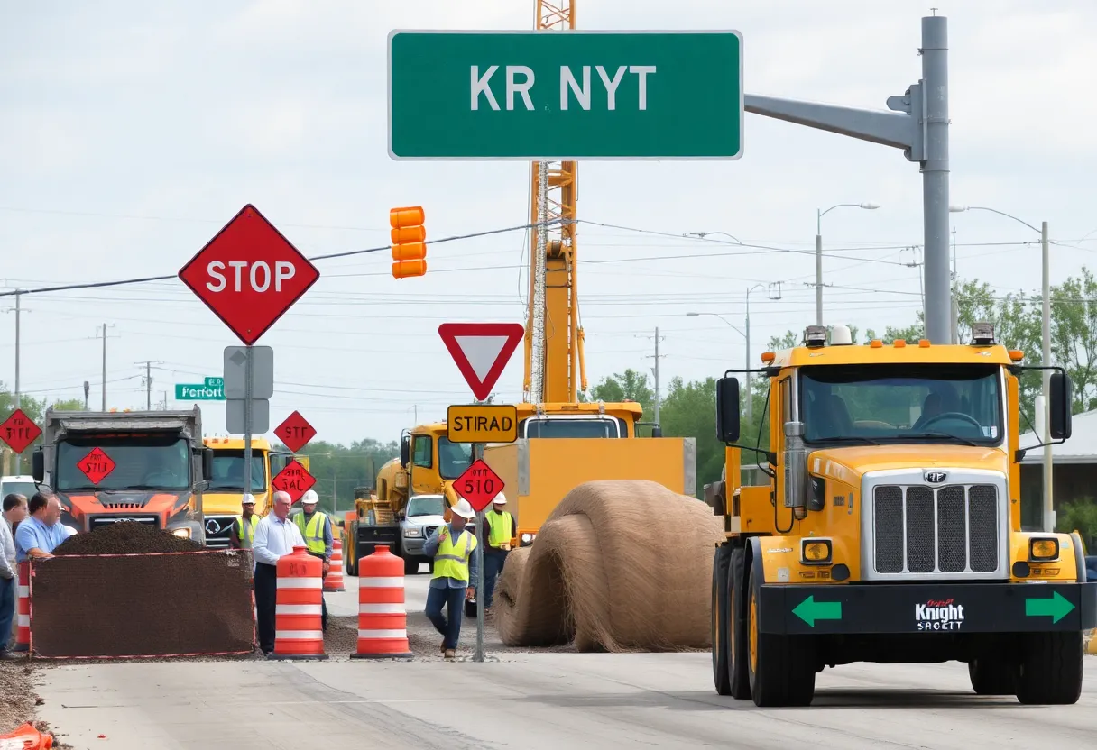 Knight Street construction in progress in Shreveport