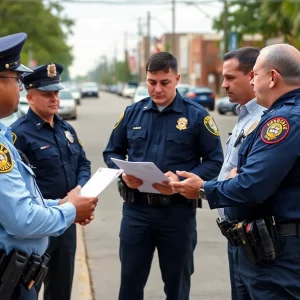 Police officers from Shreveport and Caddo Parish collaborating on public safety strategies.