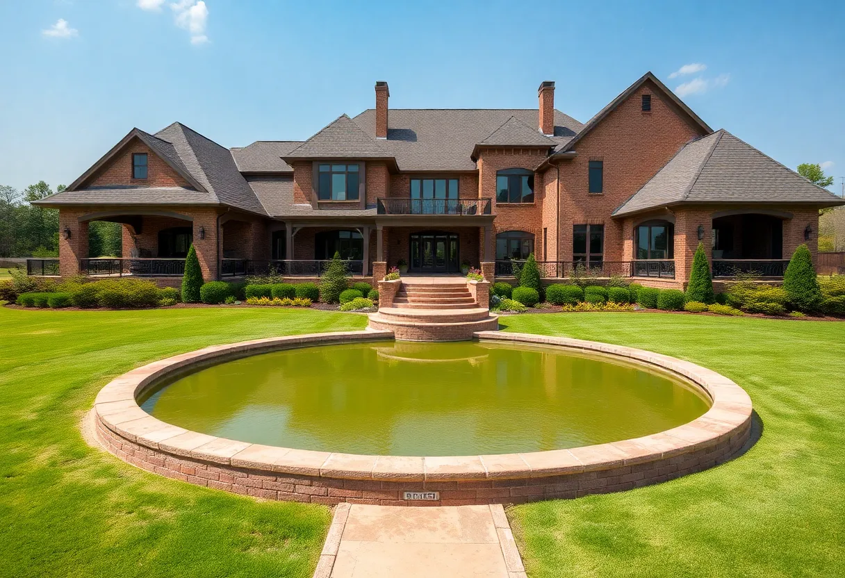 Exterior view of a luxury estate in Shreveport, Louisiana