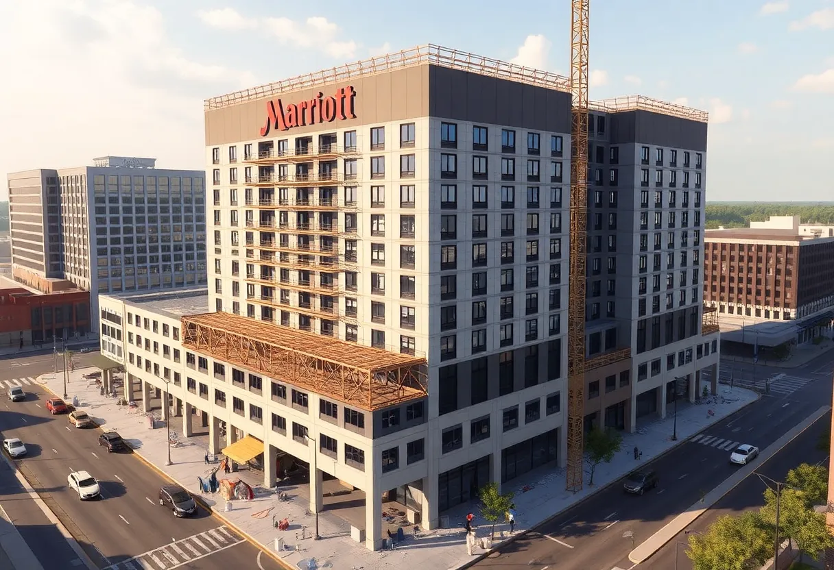 Dual Marriott hotel construction site in Shreveport