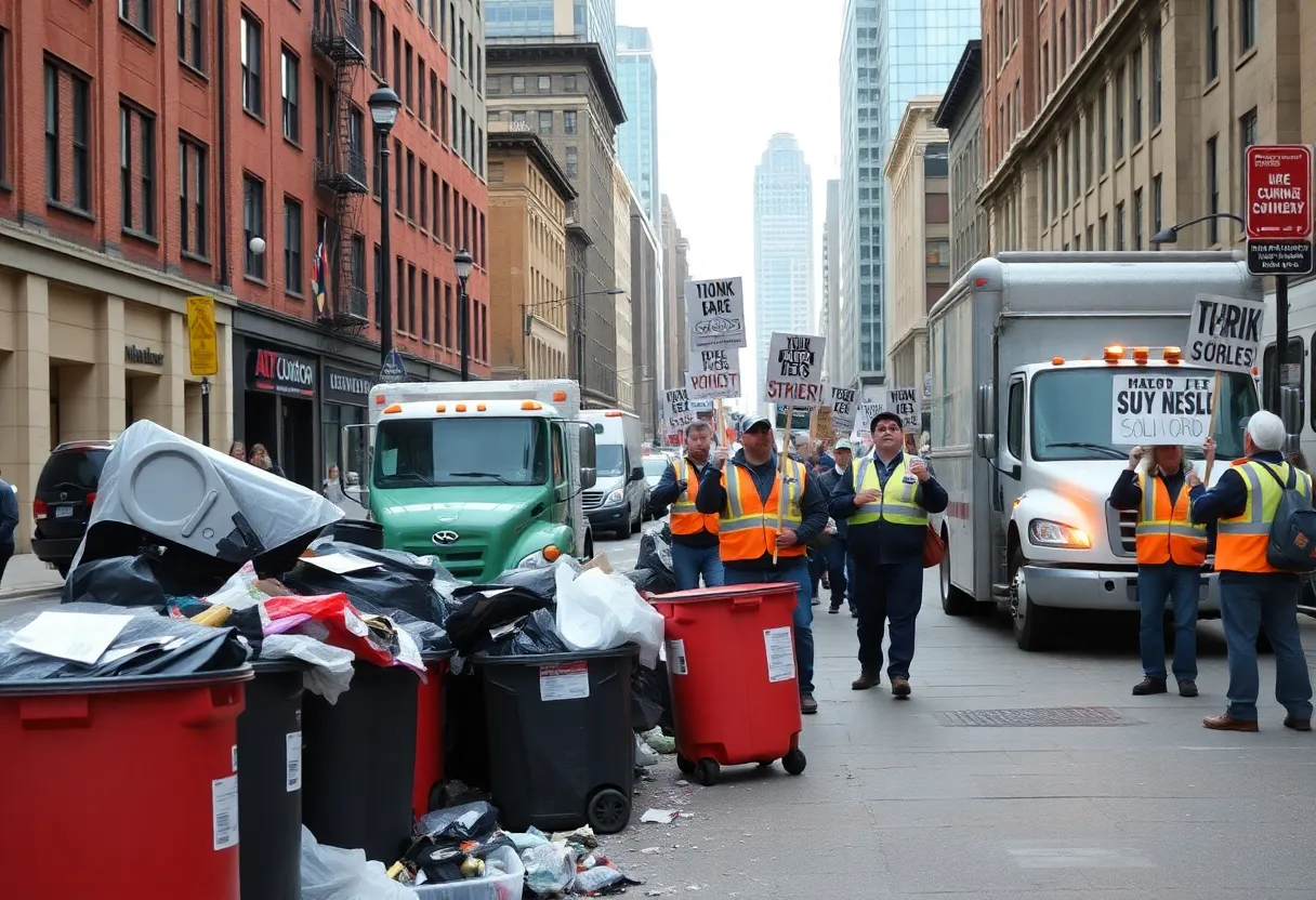 City workers rally in Philadelphia during a strike.