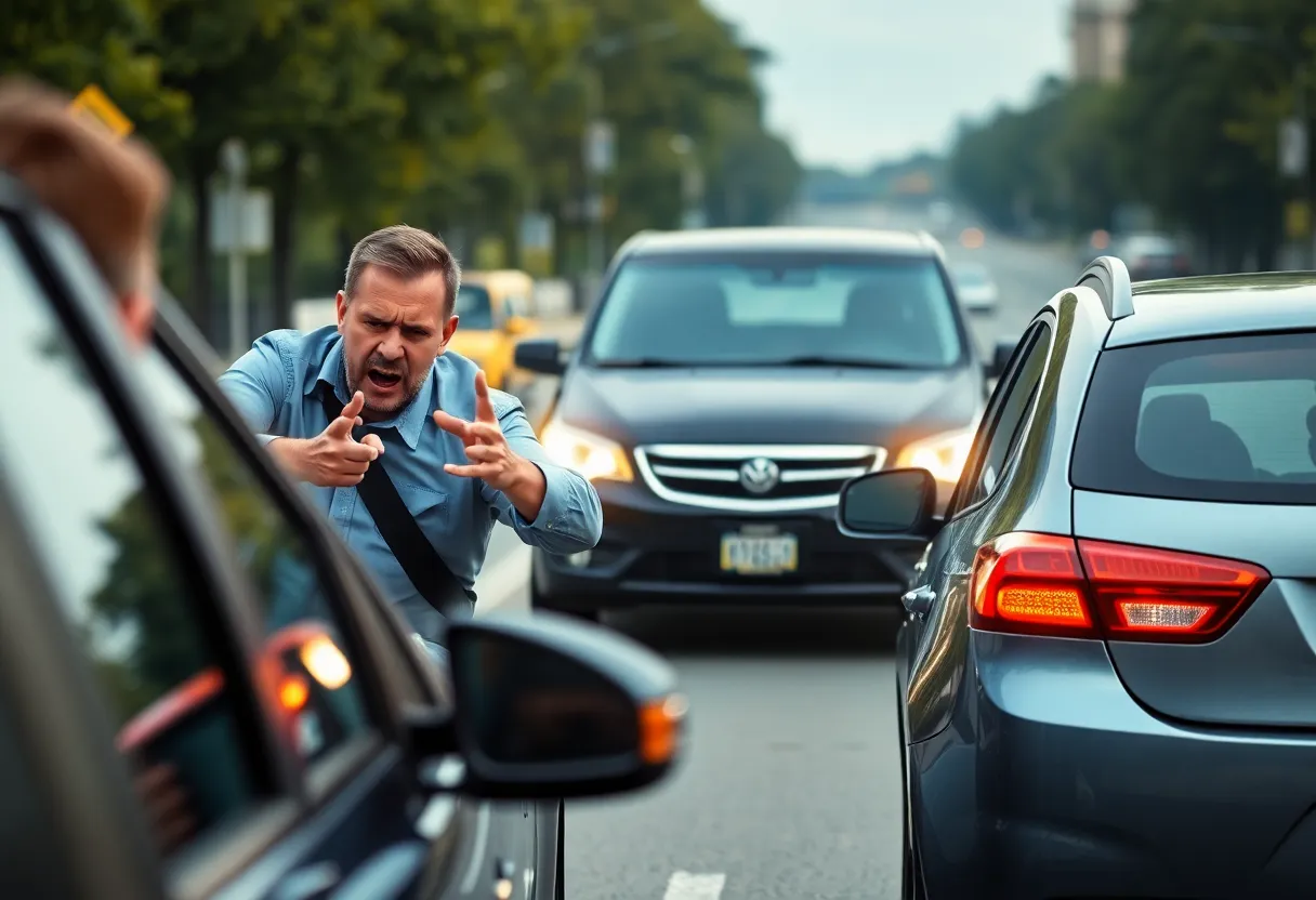 Road rage incident with aggressive driving and tension between two drivers in Shreveport.