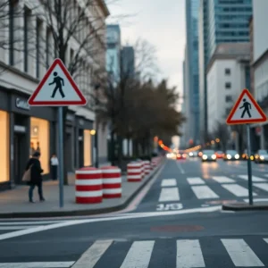 Quiet city street highlighting pedestrian safety issues