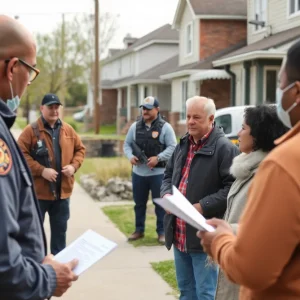 Residents engaging in a safety discussion regarding recent violent incidents.
