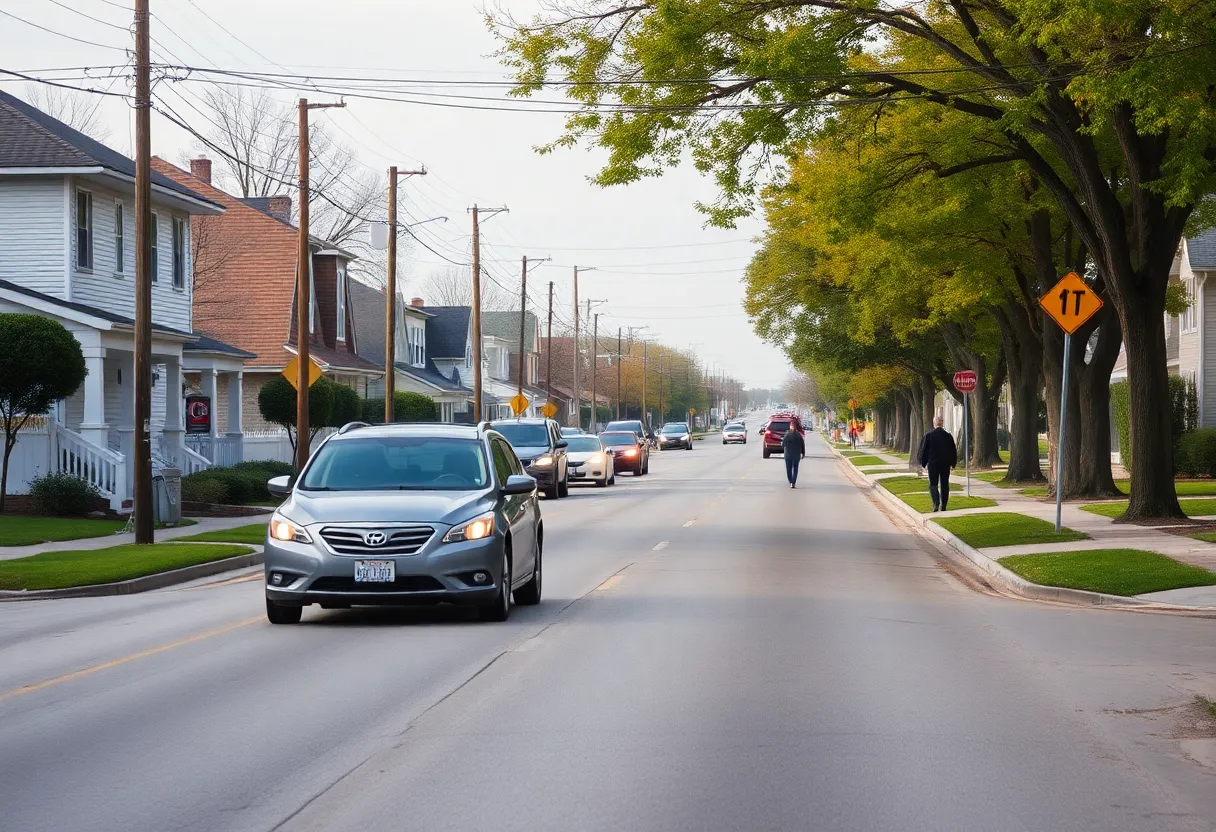 Quiet street in Shreveport where hit-and-run incident occurred