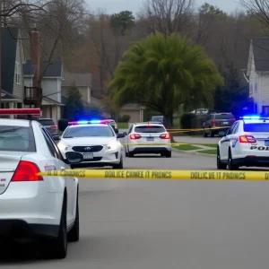 Police investigating a homicide scene in Shreveport