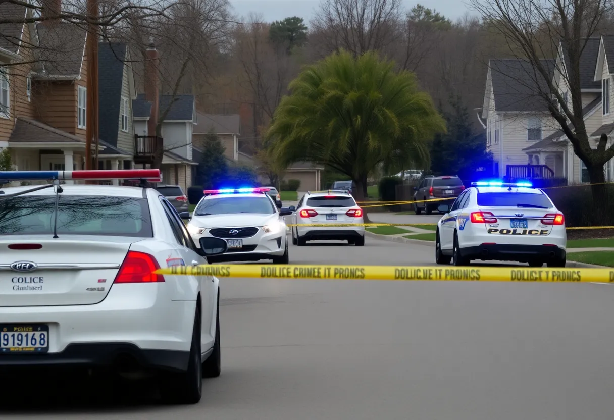 Police investigating a homicide scene in Shreveport