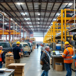 Busy manufacturing facility in Shreveport, Louisiana reflecting job growth.