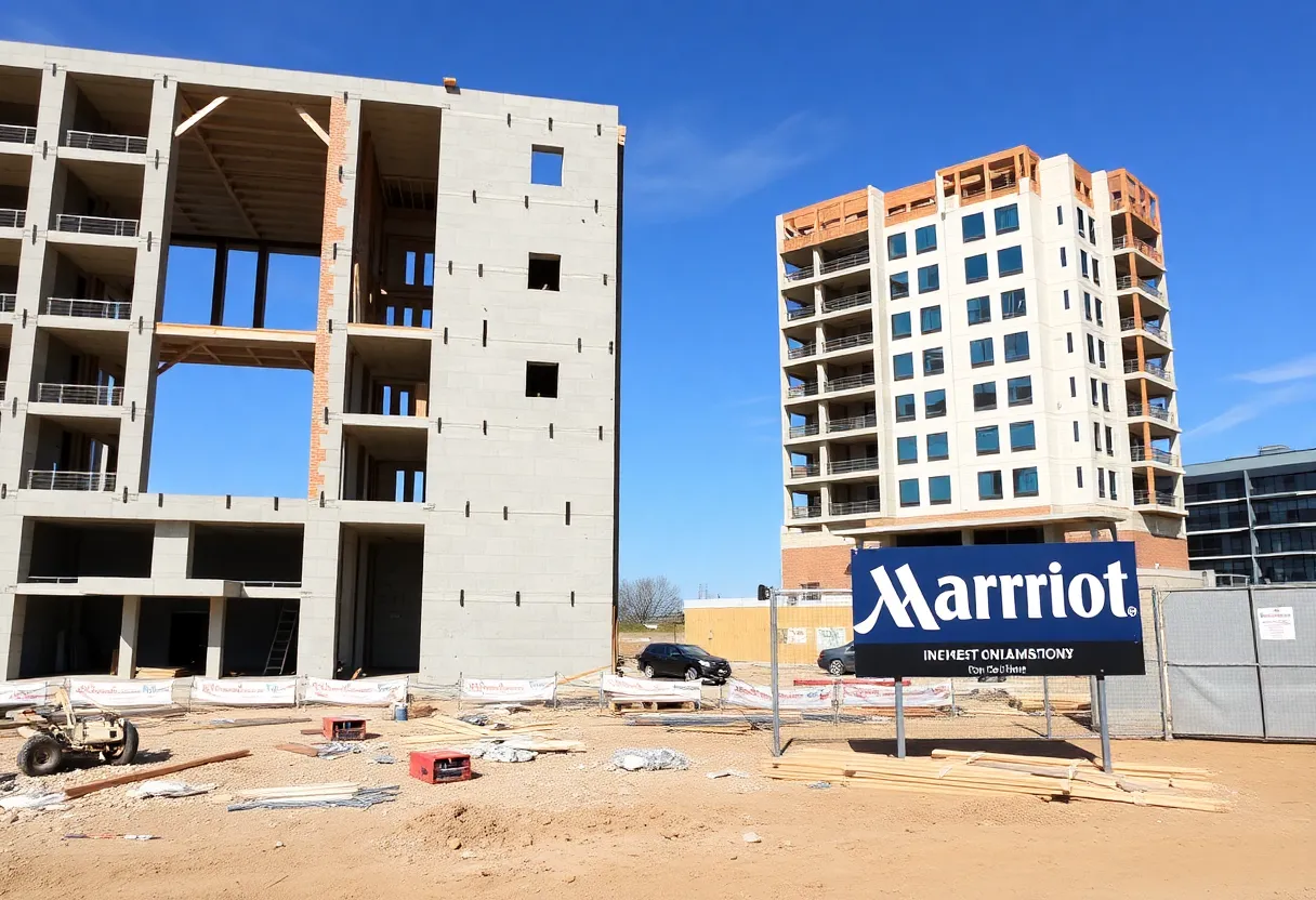 Construction site for Marriott hotel in Shreveport