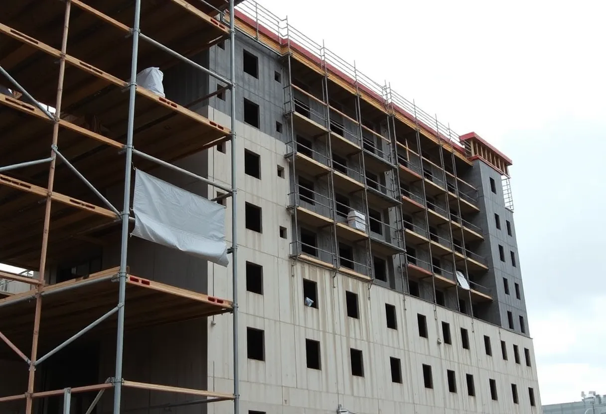Ongoing construction at Marriott hotel site in Shreveport