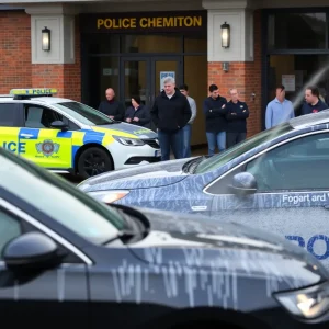 Shreveport police vehicles at a community event