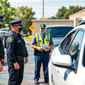 Police officers engaging with community members at a local event.