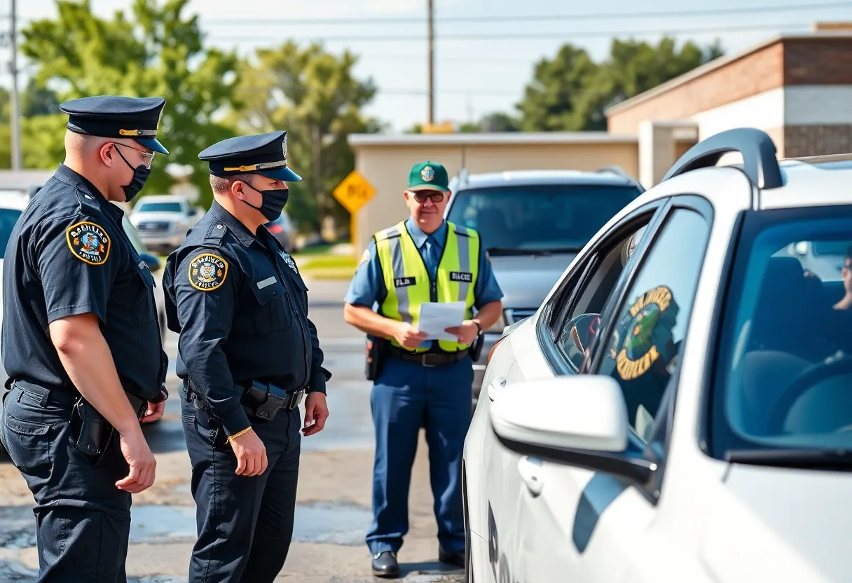 Police officers engaging with community members at a local event.