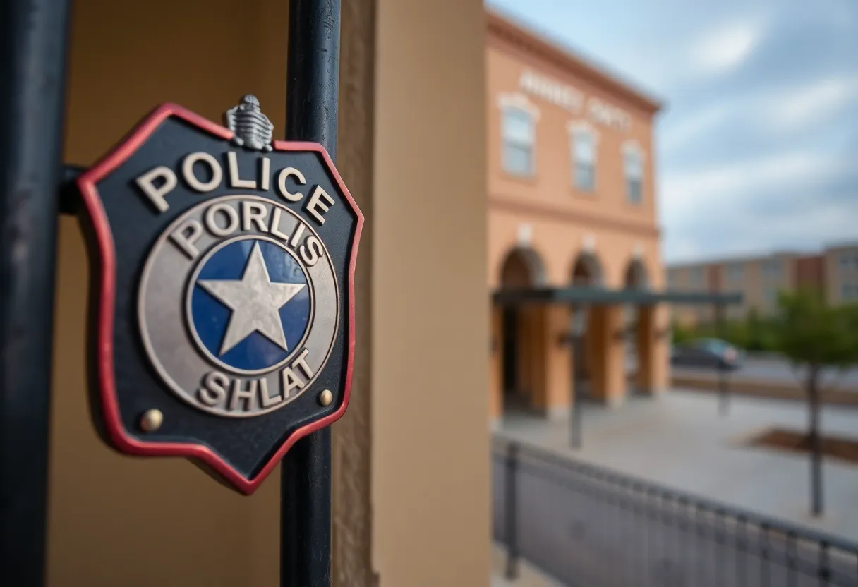 Police badge and jail cell representing job opportunities in Shreveport.