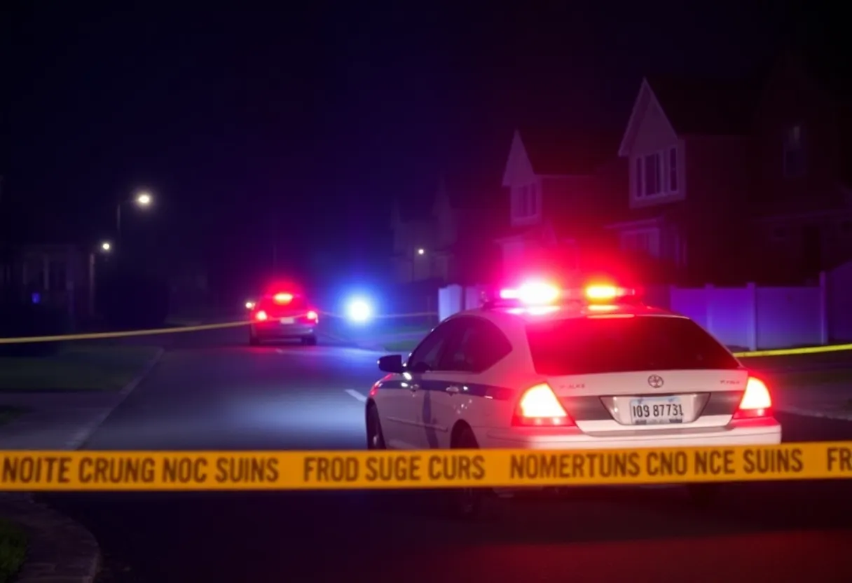 Police investigating a crime scene in Shreveport neighborhood