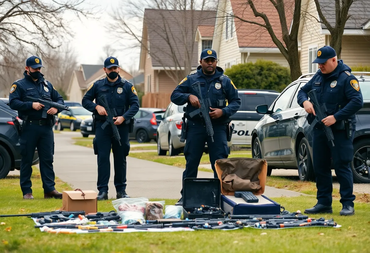 Officers conducting a police operation in Shreveport