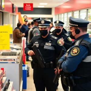 Shreveport police conducting a sting operation at a retail store