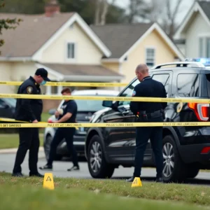Police investigation at a suburban shooting scene in Shreveport.