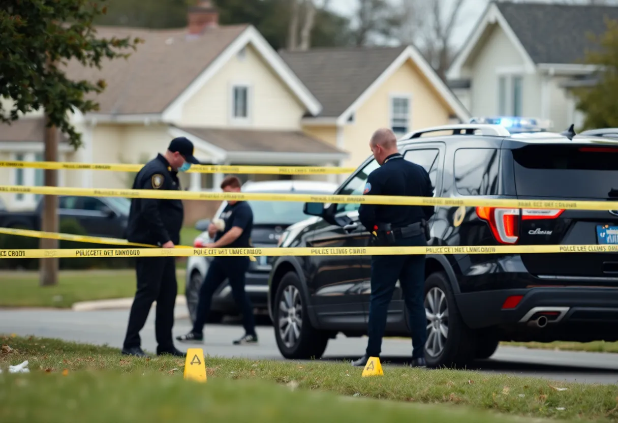 Police investigation at a suburban shooting scene in Shreveport.