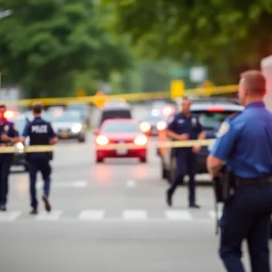 Police officers responding to a shooting in Shreveport.