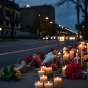 Vigil with candles and flowers in Shreveport