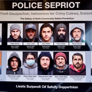 Police poster showing theft suspects in Shreveport