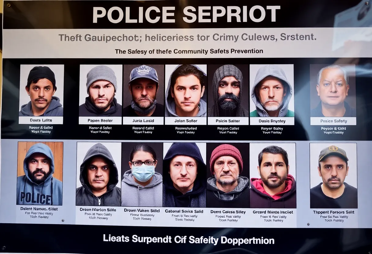 Police poster showing theft suspects in Shreveport