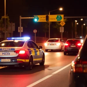 Shreveport police car during a traffic stop