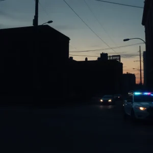 Urban landscape in Shreveport with shadows suggesting mystery