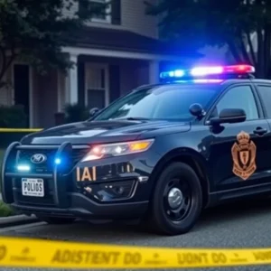 Police presence at residential area following a violent crime incident