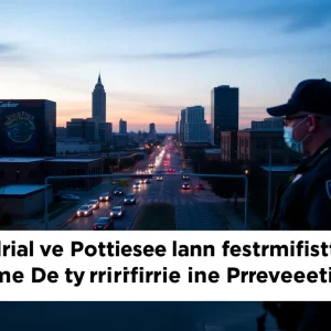 View of Shreveport, Louisiana at dusk