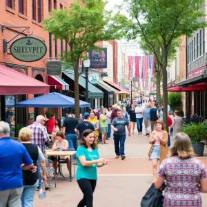 Engaged community in downtown Shreveport