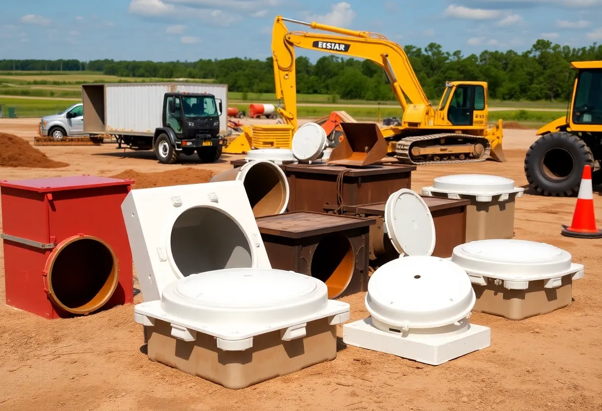 New 4-Horn Trench & Shoring location in Bossier City, showing construction equipment.