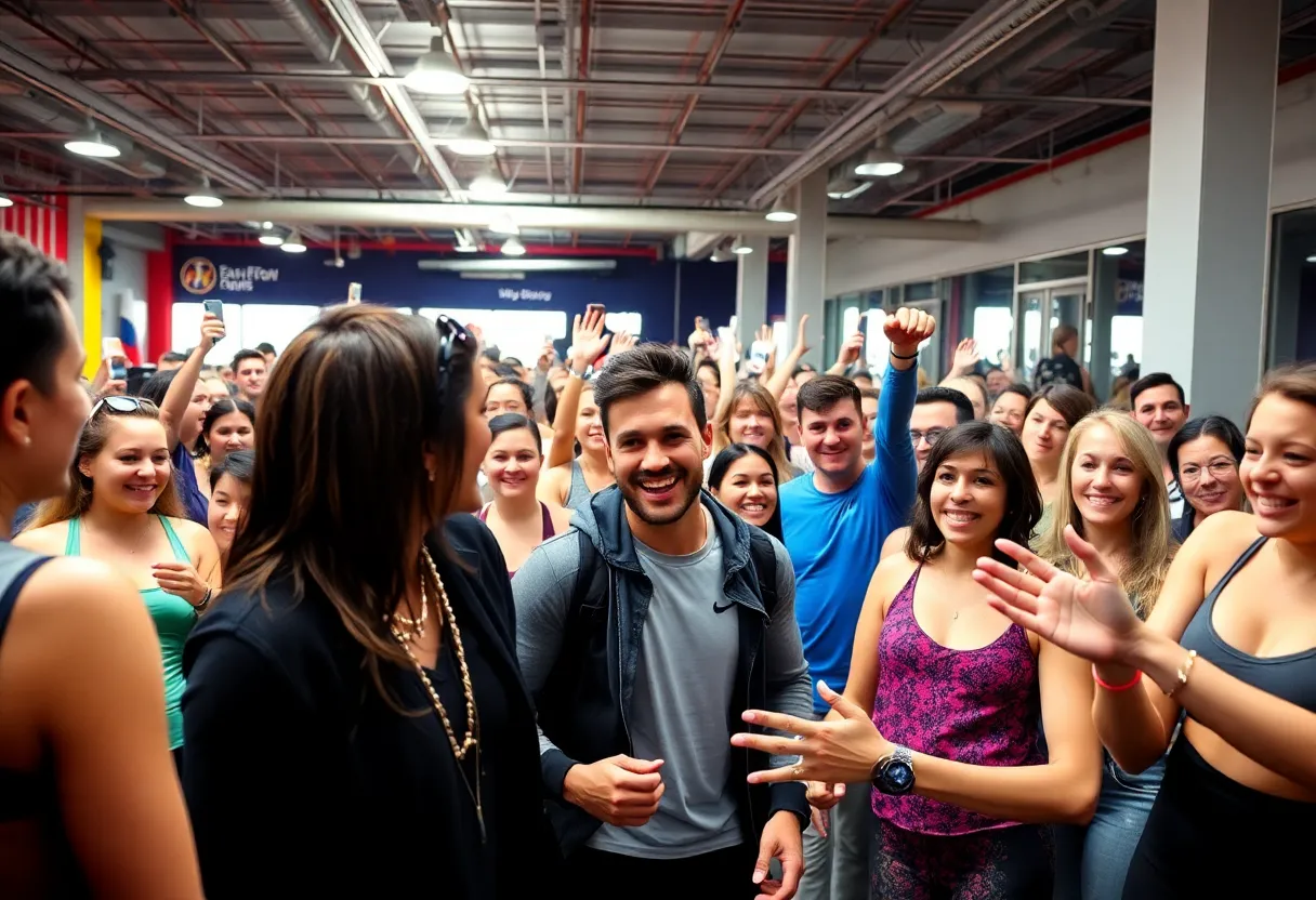 50 Cent interacting with fans at Fit Nation gym in Shreveport