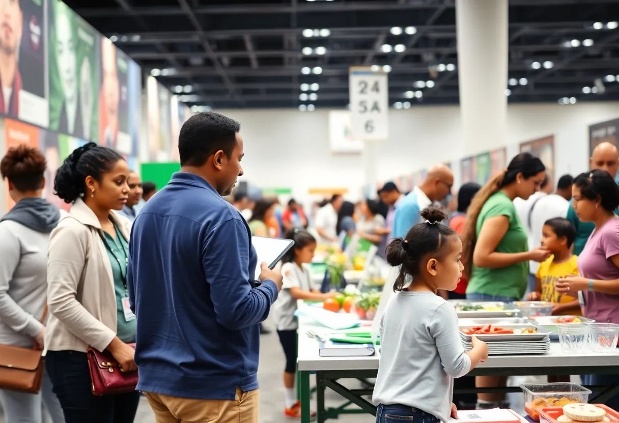 Community members participating in health activities at the Big Health Event in Shreveport