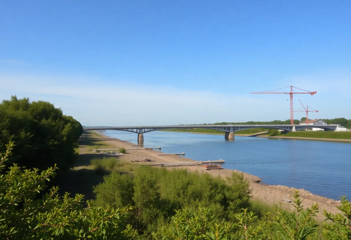 View of Red River near construction site