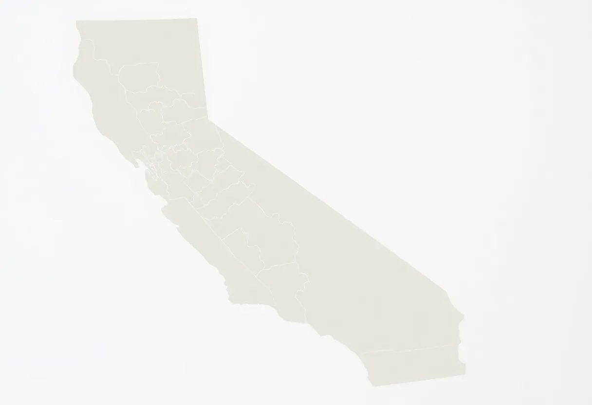Map highlighting California's congressional districts and proposed redistricting changes