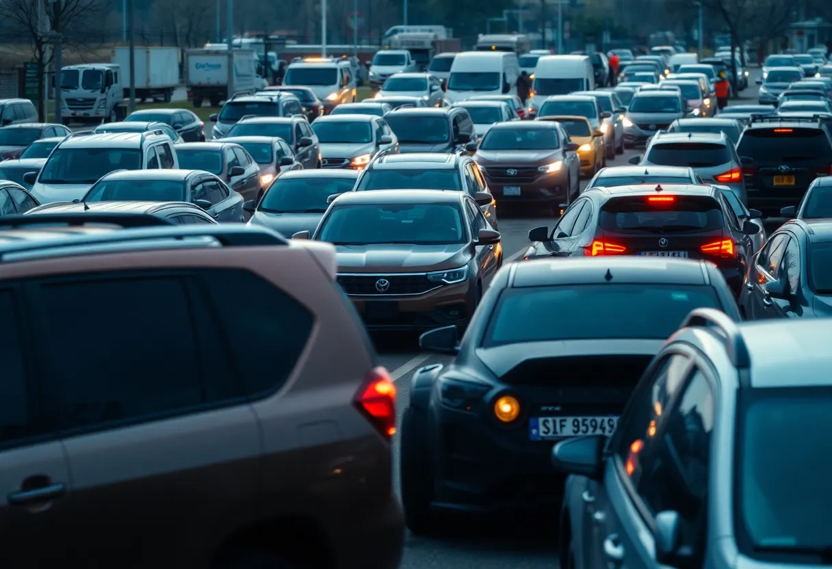 Police investigation scene after a carjacking attempt in a parking lot