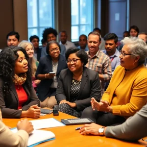 Community meeting discussing healthcare policies in Louisiana