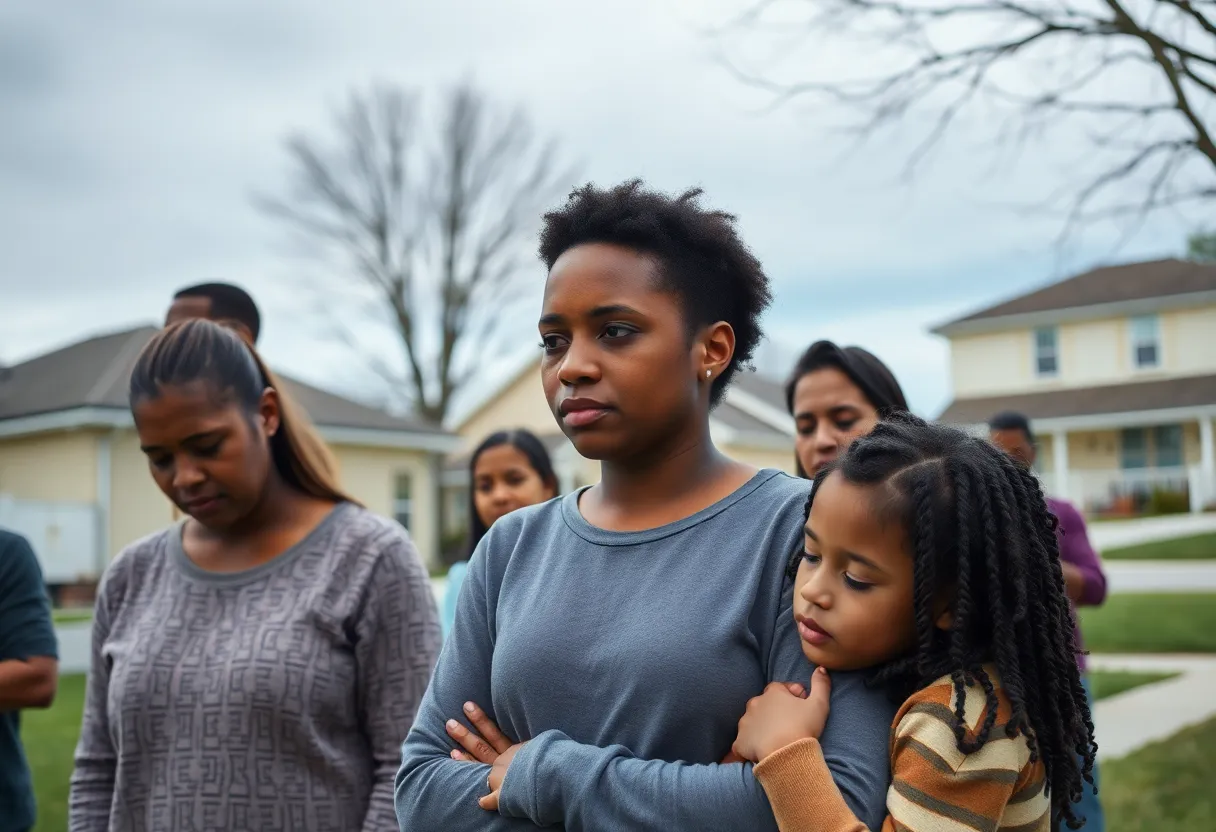 Community members gathering to honor a child lost to accidental gun violence