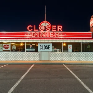 Cotton Boll Grill diner with closed sign