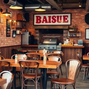 Interior of Country Tavern Barbecue ready for reopening