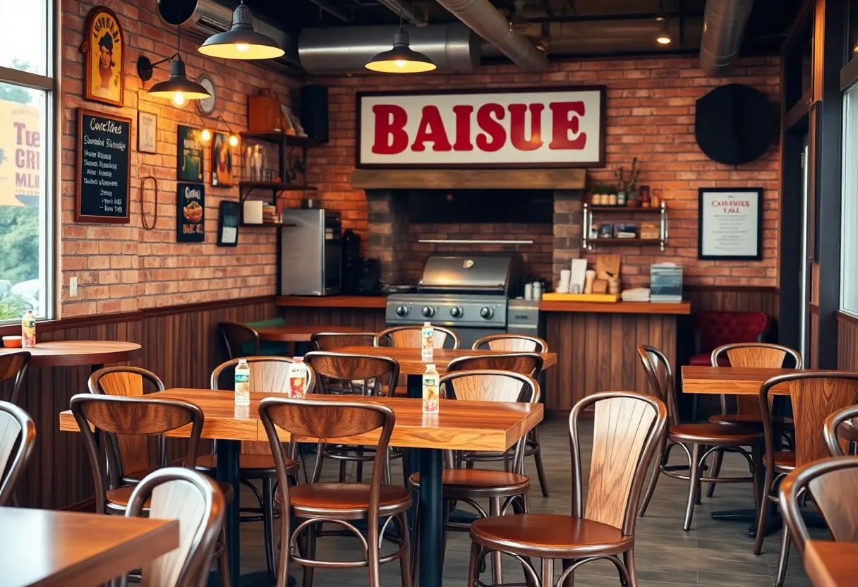 Interior of Country Tavern Barbecue ready for reopening
